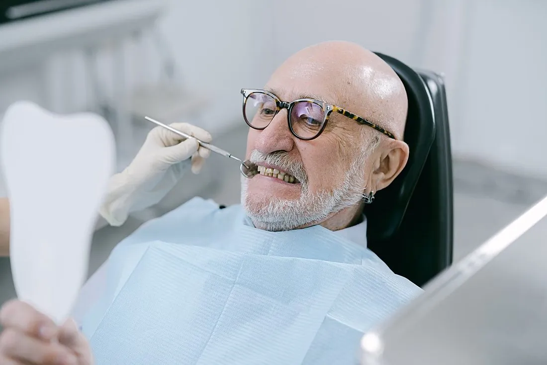 an older adult undergoing an eye exam