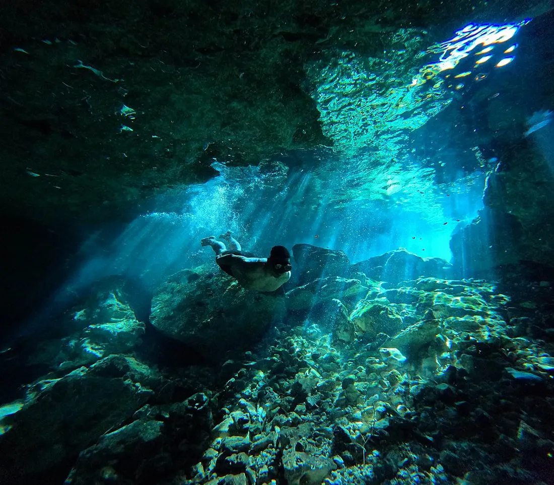 a cave diver