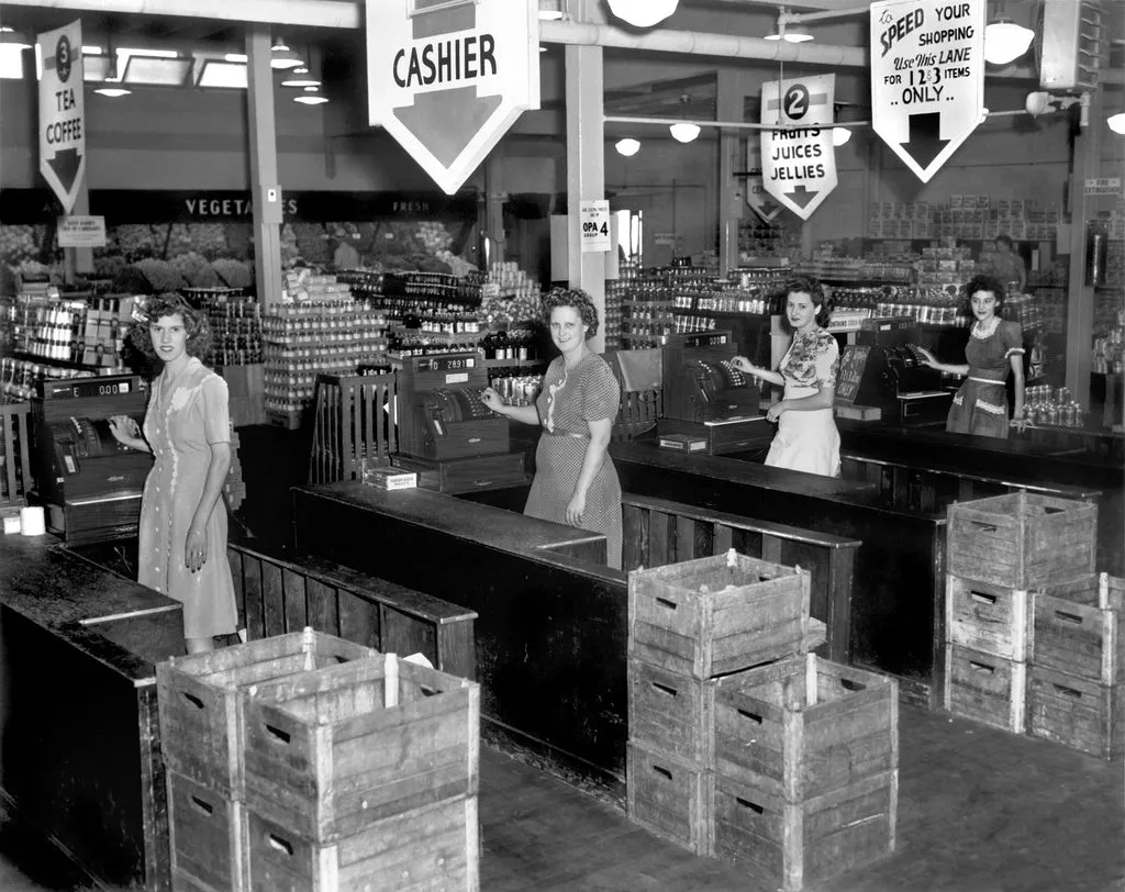 a grocery store cashier
